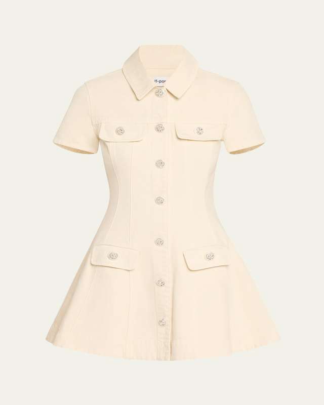 Structured Denim Mini Dress